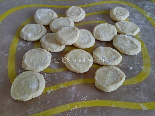 分成等份量，切块，按扁