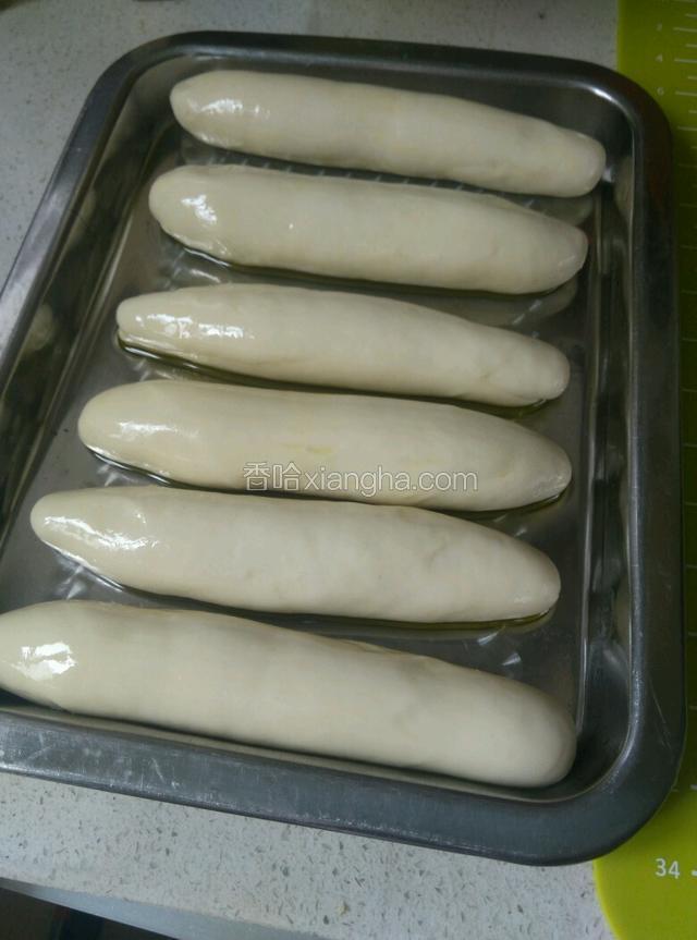 全部揉搓好抹上油用保鲜膜盖起来
