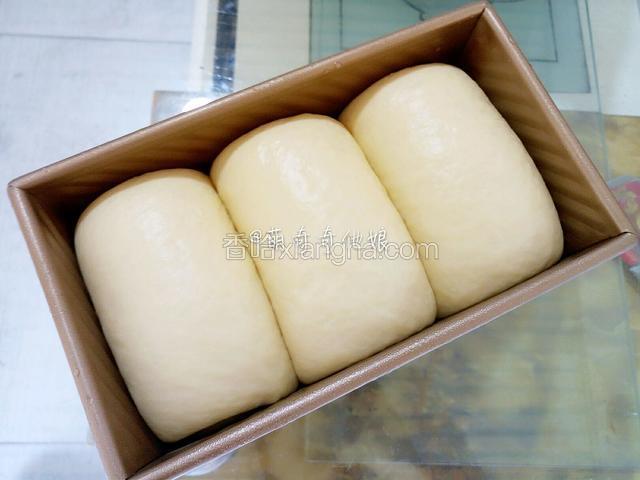 发酵至8-9分满取出，烤箱预热180度。