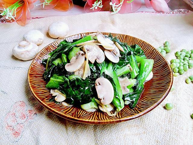 上海青炒口蘑