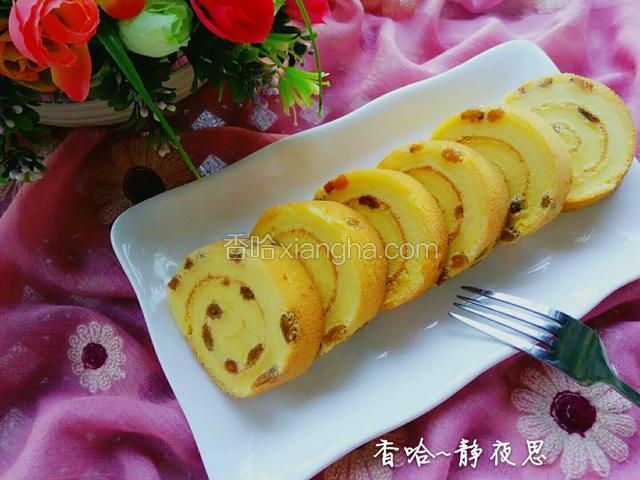 原味，没有抹果酱的葡萄干蛋糕卷