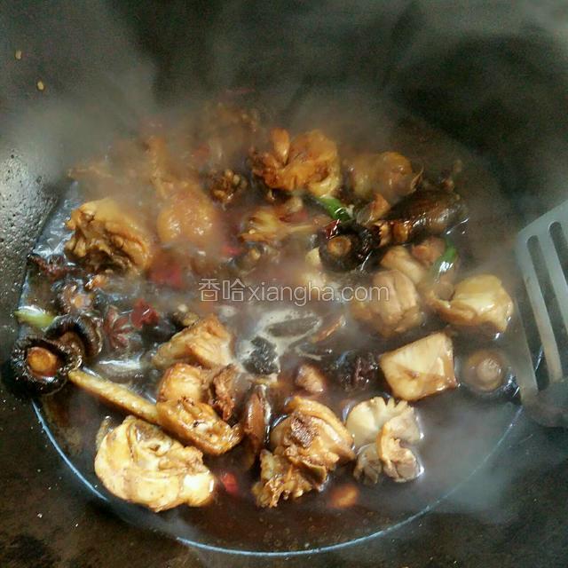 加入开水，没过鸡肉，大火烧开转小火炖二十分钟