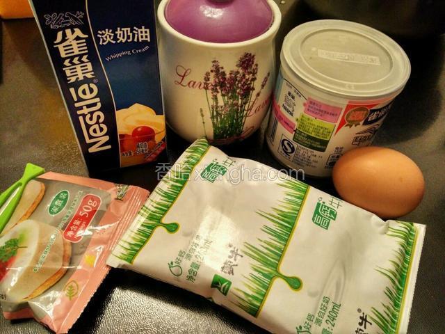 所有材料，并精准称量好，我是早餐时候做的，时间比较紧迫，没有拍称好后的图片。