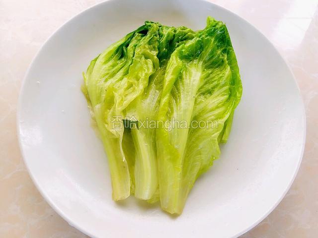 把沥干水分的玻璃生菜摆盘