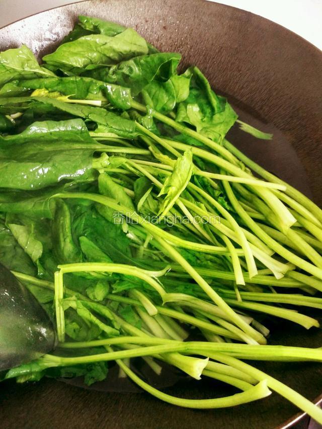 菠菜入开水锅里焯水