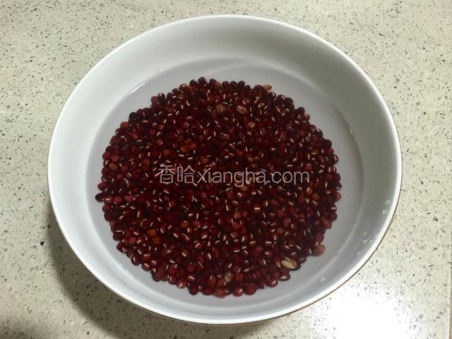红豆洗净浸泡。（提前浸泡容易煮烂，没时间也可不浸泡）