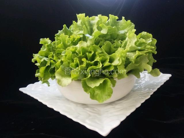 把生菜，摆好盘。