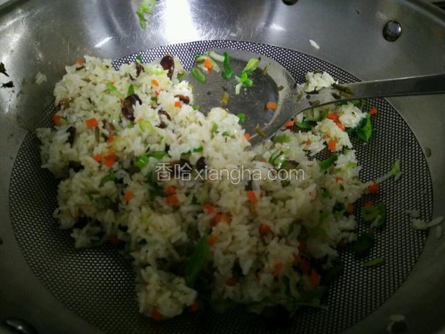 放入葱花，并加入适量盐调味，翻炒数分钟，葱花变软出香味即可出锅。
