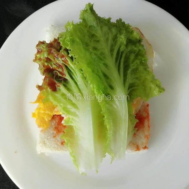 放上生菜