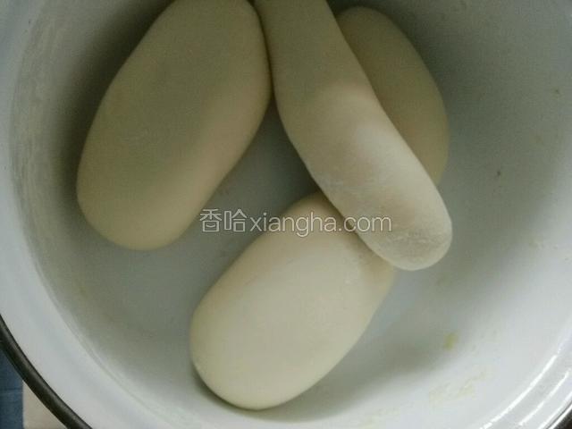 适当的温度下，饧发面团。