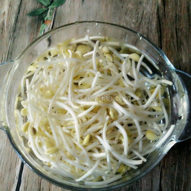 买回来的豆芽淘洗干净后，沥干备用