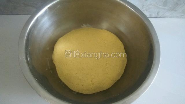 加温水和成光滑面团，盖盖，发两小时。