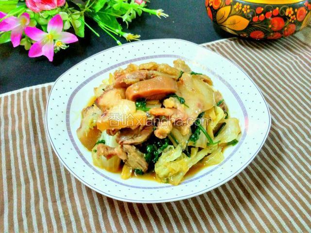 猪头肉扒白菜