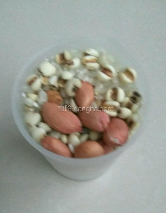 三种米各三分之一，凑一量杯。