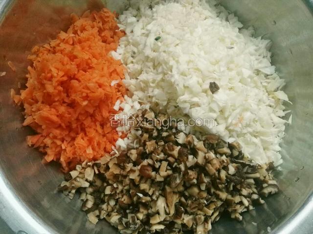 包菜 胡萝卜 香菇切碎