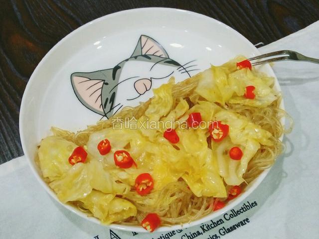 包菜炒龙口粉丝
