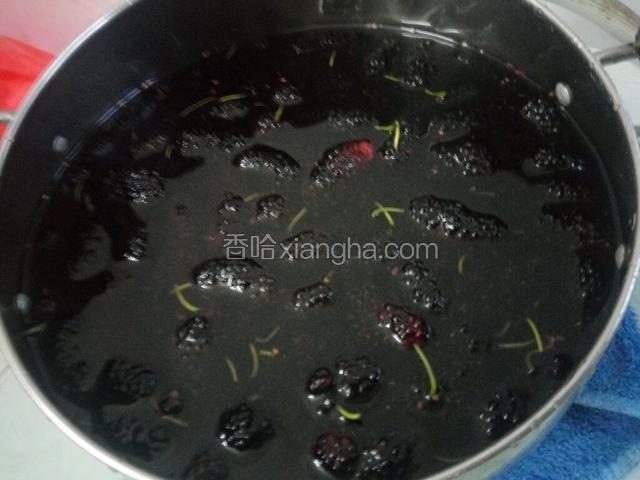 用清水洗干净桑椹后，放入两茶勺的盐一起泡水，主要是因为盐水里的物质分解残留在水果表面的杀虫剂或保鲜剂等物质