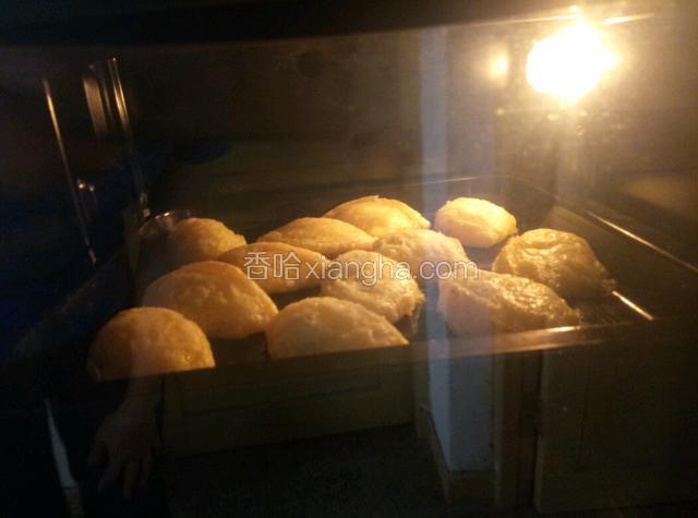 此时要在烤箱关注烤制时间，烤制时间到了，再次把烤盘取出，用筷子夹起翻面烤制另外一面同样也是烤制十分钟，全程共用了30分钟 。