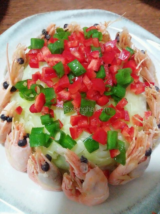 撒上葱花 甜椒