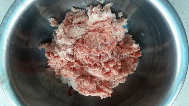准备五花肉鲜肉馅一斤。