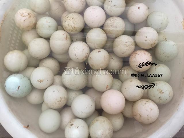 鸭蛋选择没有裂纹的用清水浸泡2-3分钟。