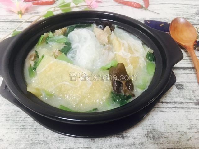 炸猪皮拆骨肉粉丝汤
