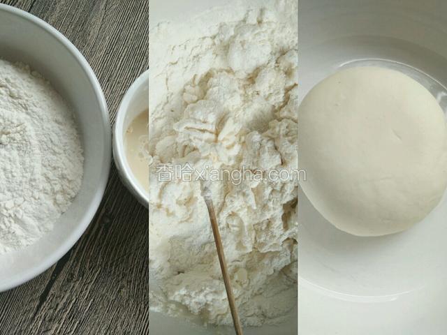 发面都知道：面粉加酵母粉拌匀，边加水边和面，最后揉成光滑的面团