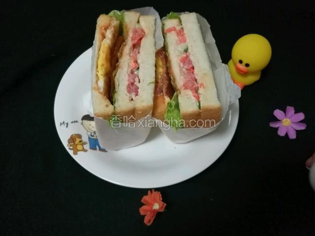 培根杂蔬三明治