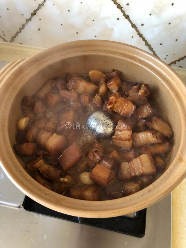 继续烧开，盖上锅盖，小火慢炖50分钟左右，放入精盐调味。