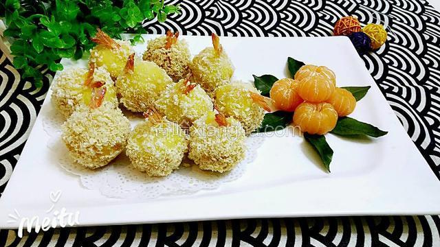 酥炸土豆虾球