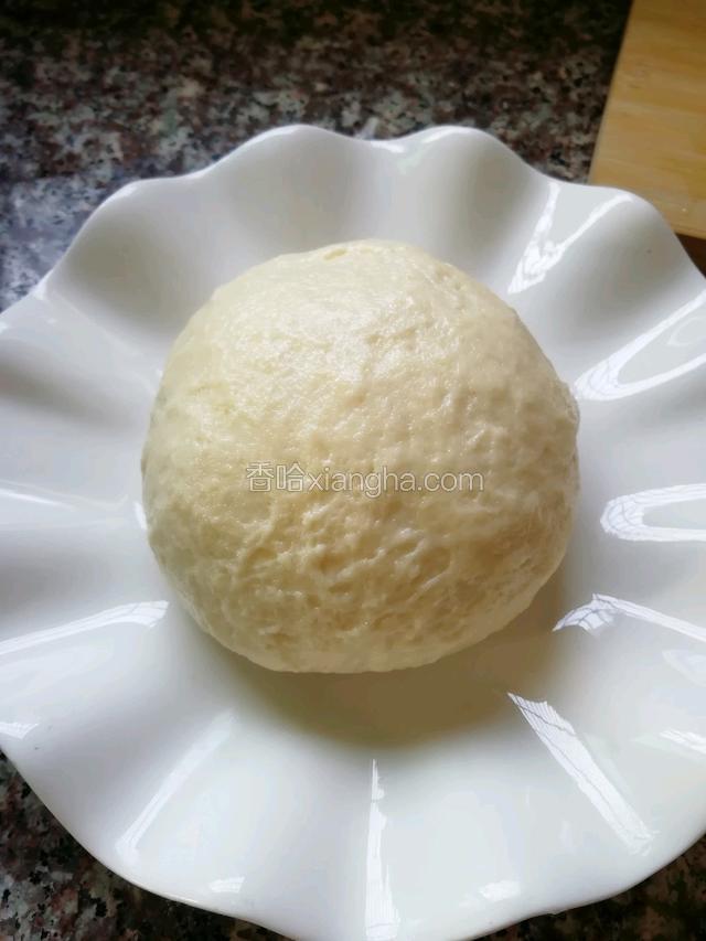 取个盆放入面粉，将所有材料掺和面粉中，揉成面团