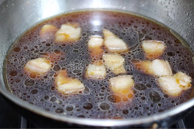 再倒入清水没过肉块，大火烧开转小火慢炖