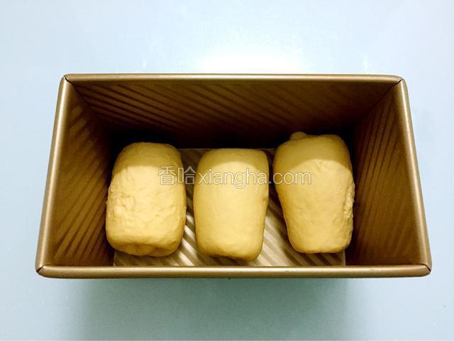 放进模具中，盖上保鲜膜放温暖处发酵