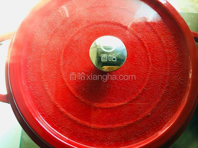 珐琅锅盖加水转中小火焖煮40分钟