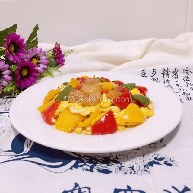 甜椒虾仁炒蛋