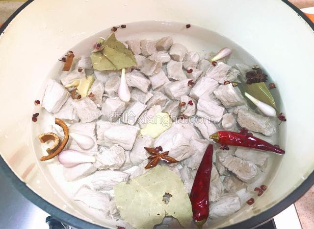 加入没过肉块的清水，煮40分钟左右。