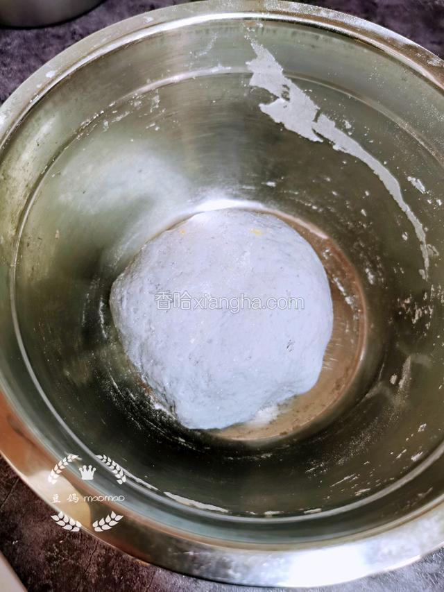蝶豆花开水冲泡后的水，和成蓝色面团。