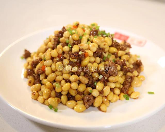 肉沫炒黄豆