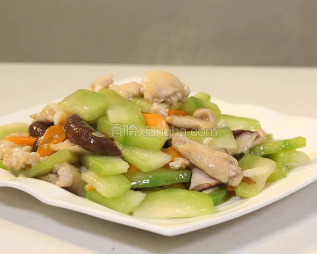 香菇冬瓜炒鸡片