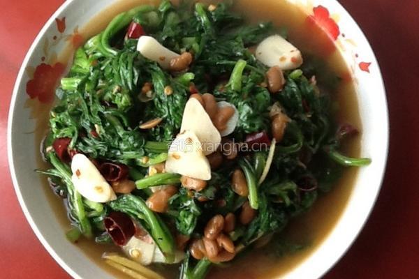 水豆豉炒茼蒿菜