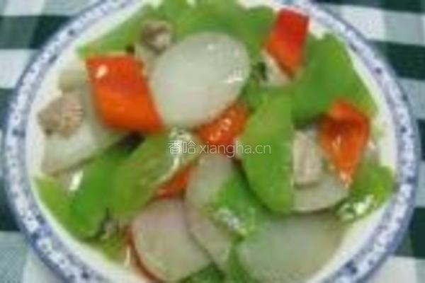 莴笋红椒山药炒肉的做法图解12