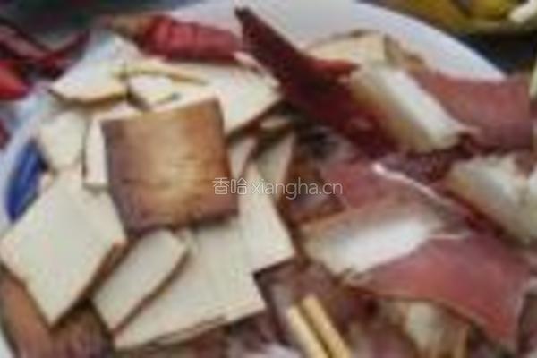 腊肉炒香干的做法图解2