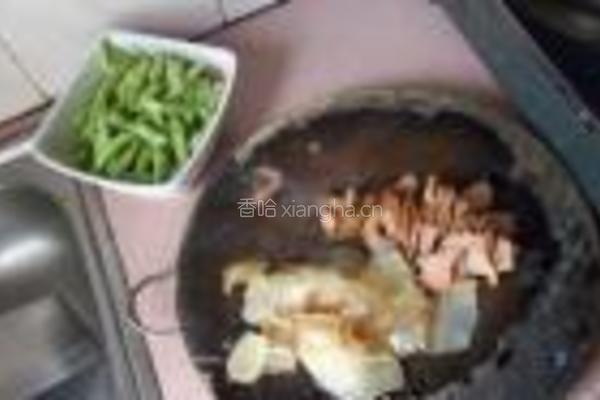 四季豆炒腊肉的做法图解3