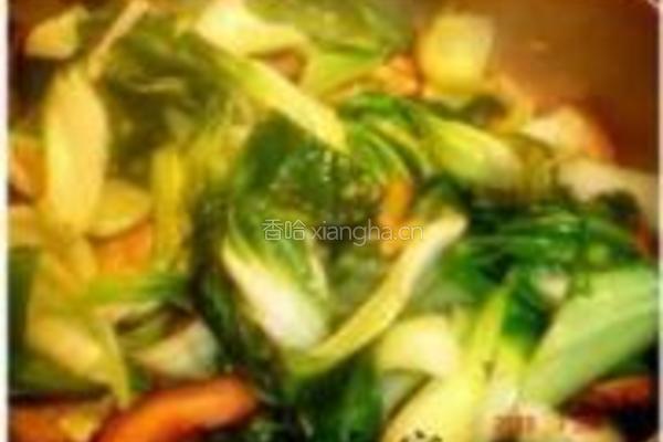 冬菇素炒白菜的做法图解3
