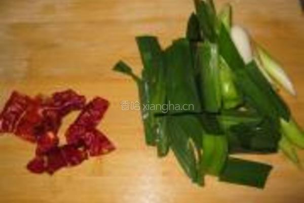红菜苔炒腊肉的做法图解4