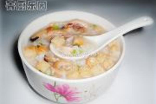 豆腐粒香菇干鱿鱼粥的做法图解16