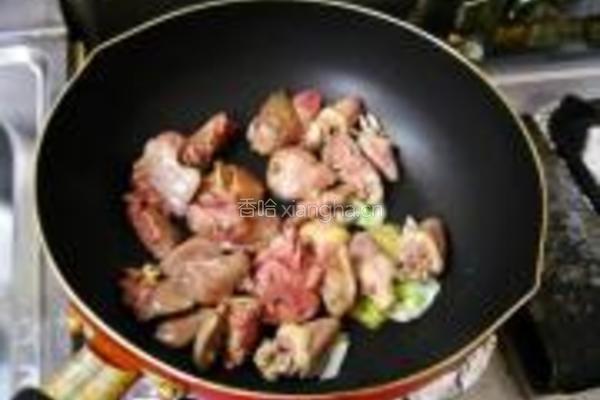莲藕鸡心肝的做法图解4