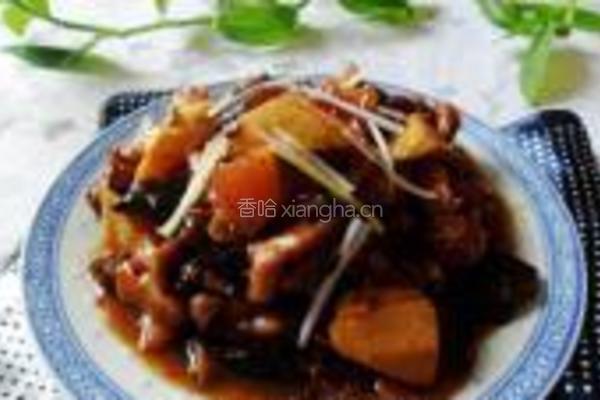 五花肉焖双冬的做法图解11