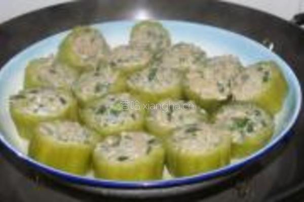 鲮鱼肉酿凉瓜的做法图解6