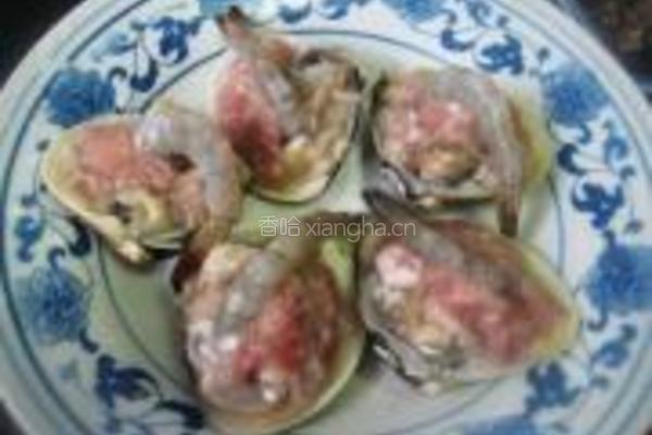 鲜虾肉糜嵌文蛤的做法图解3